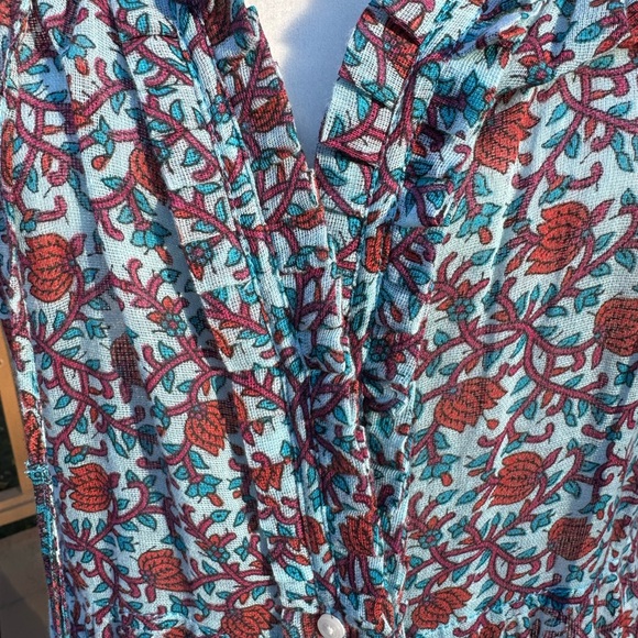 Poupette St. Barth Summer Dress blue /red size small - Picture 6 of 14